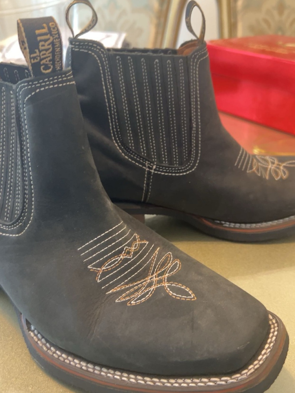 El carril real leather mens boots